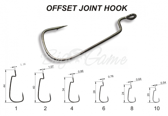 Крючок офсетный CRAZY FISH Offset Joint Hook фото 1