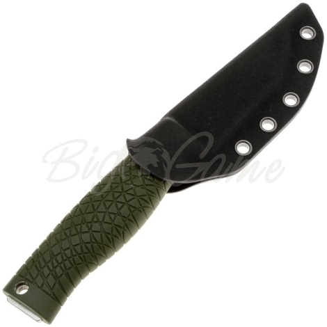 Нож с фиксированным клинком BOKER Bronco Mini Scandi сталь CPM 3V рукоять Термопластик цв. Зеленый фото 4
