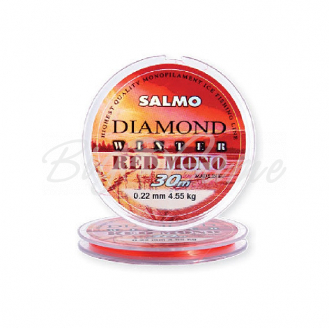 Леска зимняя SALMO Diamond Winter Red Mono 30 м 0,17 мм цв. красный фото 1
