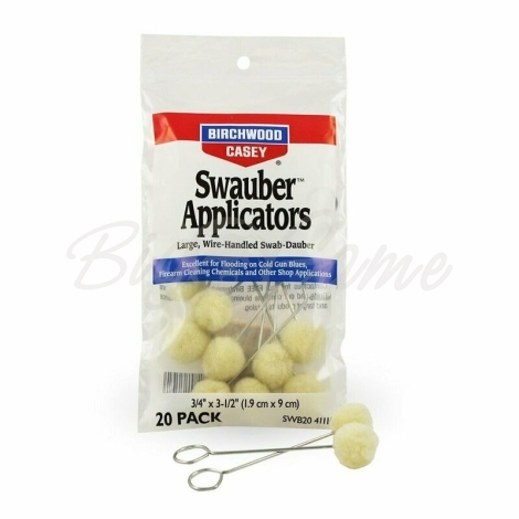 Аппликаторы для воронения BIRCHWOOD CASEY Swauber Applicators 1,9 x 9 см (20 шт.) фото 1