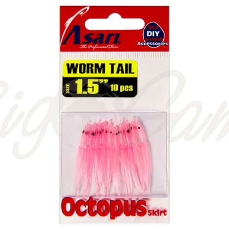 Креатура ASARI Worm Tail 1.5" цв. 08-Flo Pink (10 шт.) фото 1