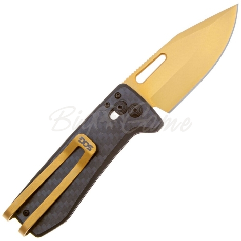 Нож складной SOG Ultra XR Carbon+Graphite S35VN рукоять Карбон цв. Черный/Золотой фото 4