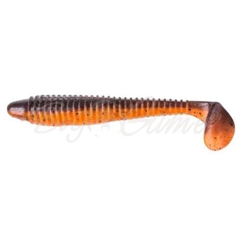 Виброхвост CRAZY FISH Vibro Fat 3,2" (5 шт.) зап. кальмар код цв. 8d Orange Coffee фото 1