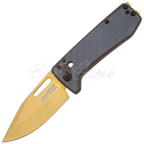Нож складной SOG Ultra XR Carbon+Graphite S35VN рукоять Карбон цв. Черный/Золотой фото 1