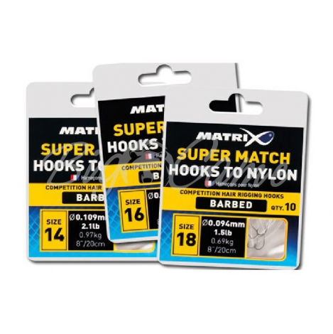 Готовая оснастка MATRIX Hooks to Nylon Super Match № 18 0,104 мм фото 1