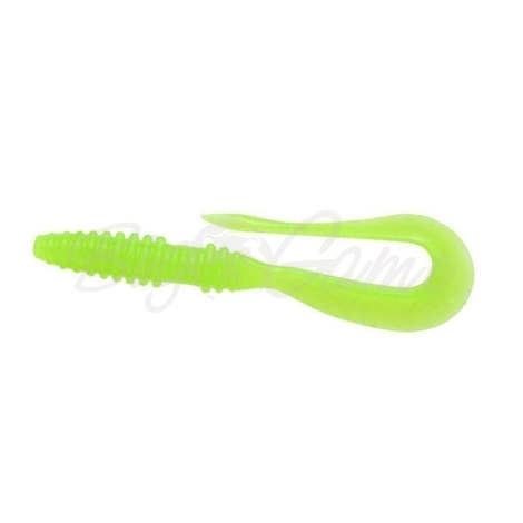 Твистер KEITECH Mad Wag Mini 2,5" (12 шт.) цв. #026 Clear Chartreuse Glow фото 1