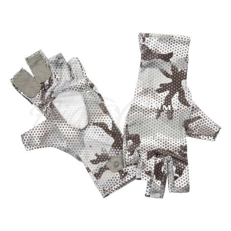 Перчатки SIMMS Bugstopper Sunglove цвет Hex Flo Camo Steel фото 1