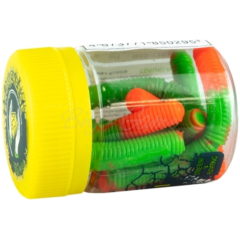 Червь TERUKI Roy 6,5 см (7 шт.) зап. сыр цв. Green/Orange фото 2