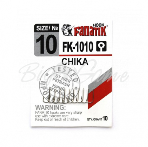 Крючок одинарный FANATIK FK-1010 Chika № 10 (10 шт.) фото 1