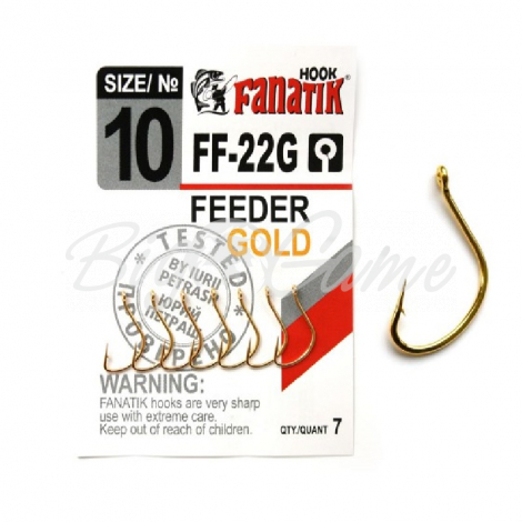 Крючок одинарный FANATIK FF-22 Feeder Gold № 10 (7 шт.) фото 1