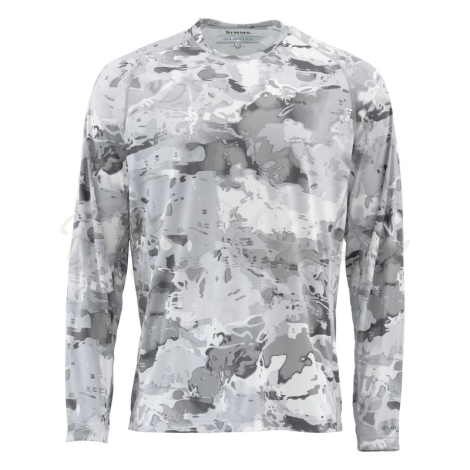 Термокофта SIMMS Solarflex LS Crewneck - Print цвет Cloud Camo Grey фото 2