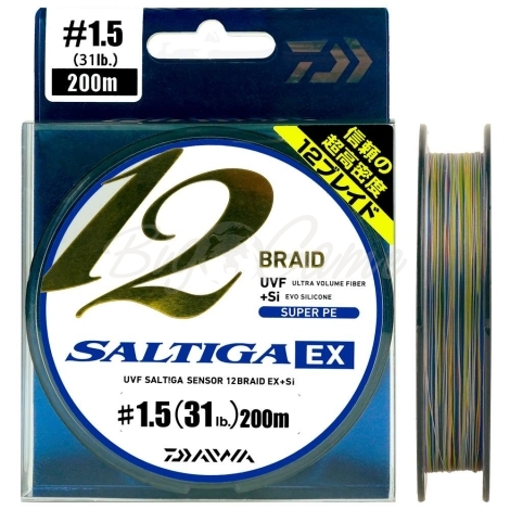 Плетенка DAIWA UVF Saltiga Sensor 12 Braid EX+Si многоцветный 200 м #1,5 фото 1