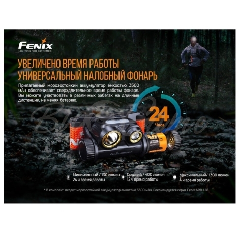 Фонарь налобный FENIX HM65R-T (SST40 + CREE XP-G2 S3, 18650) цвет Черный/Оранжевый фото 19