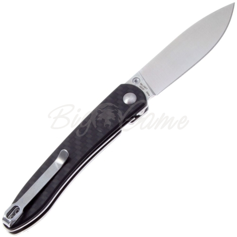 Нож складной CJRB Ria 12C27 рукоять Карбон цв. Черный фото 4