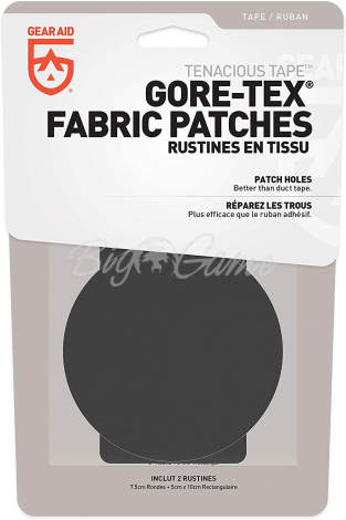 Набор заплаток GEAR AID Gore-Tex Fabric Patches цв. черный (10 х 5 см / диам. 7,6 см) фото 1