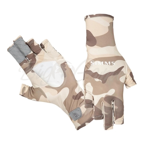 Перчатки SIMMS Bugstopper Sunglove цвет Woodland Camo Sandbar фото 1