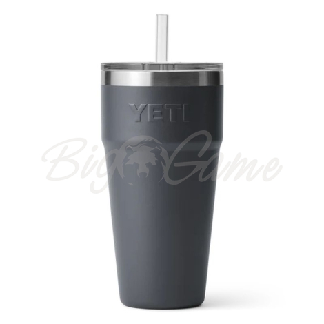 Термокружка YETI Rambler Straw Cap 760 цвет Charcoal фото 2