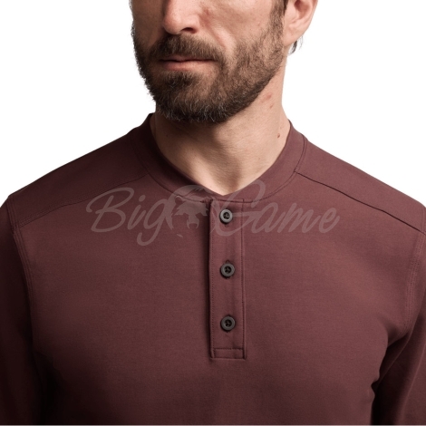 Лонгслив SITKA Foothills LS Henley цвет Cherry Wood фото 6