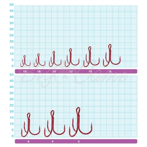 Крючок тройной OWNER ST-36RD-04 (7 шт.) код цв. RD фото 2