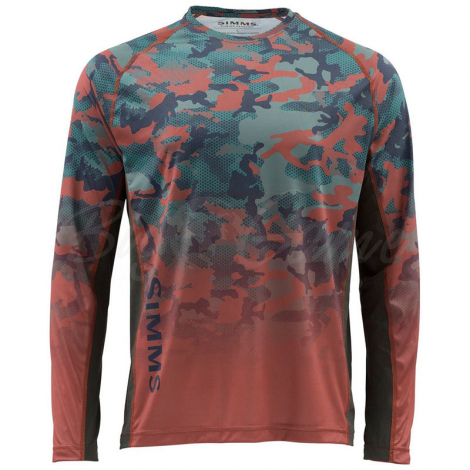 Термокофта SIMMS Challenger Solar Tech Jersey цвет Hex Flo Camo Rusty Red фото 1