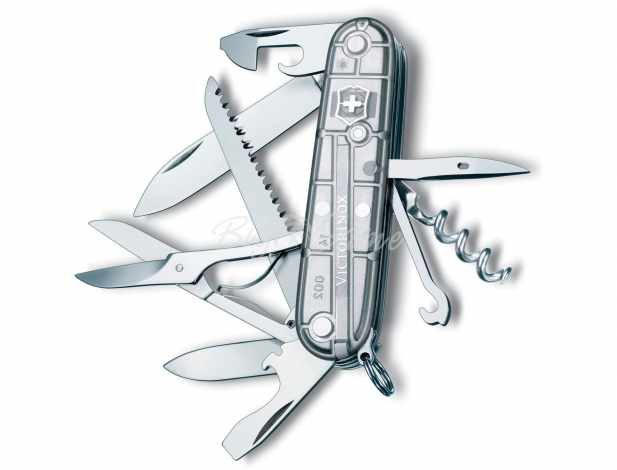 Нож VICTORINOX Huntsman 91мм 15 функций цв. серебристый полупрозрачный фото 1