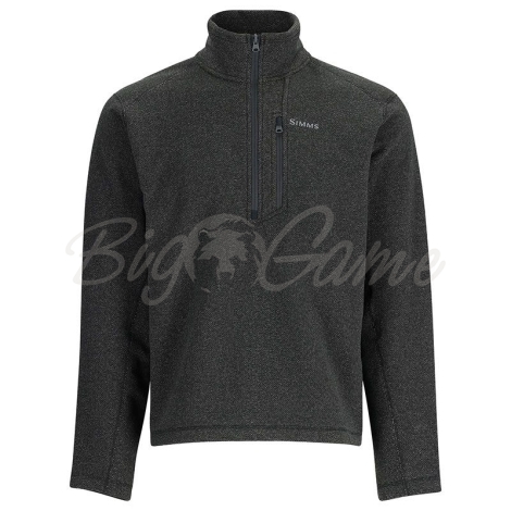 Толстовка SIMMS Rivershed Half Zip Fleece цвет Black Heather фото 1 Толстовка SIMMS Rivershed Half Zip Fleece цвет Black Heather фото 1