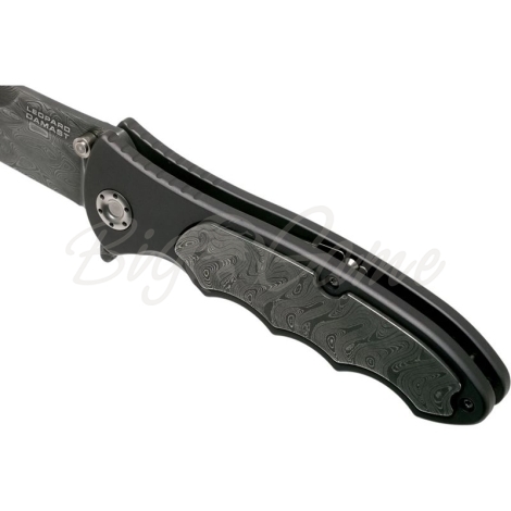 Нож складной BOKER Leopard-Damast III Collection дамасская сталь рукоять сплав AlMgSi1 цв. Черный фото 2