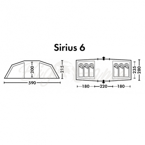 Палатка FHM Sirius 6 кемпинговая цвет Синий / Серый фото 11