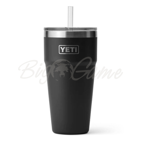 Термокружка YETI Rambler Straw Cap 760 цвет Black фото 1