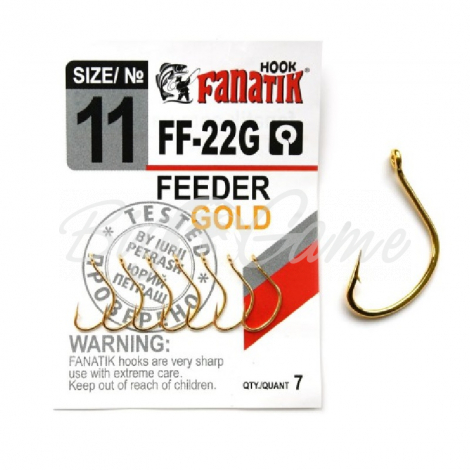 Крючок одинарный FANATIK FF-22 Feeder Gold № 11 (7 шт.) фото 1