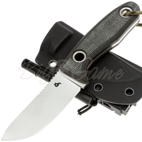 Нож с фиксированным клинком FOX KNIVES Viator сталь D2 рукоять Микарта цв. Черный фото 2