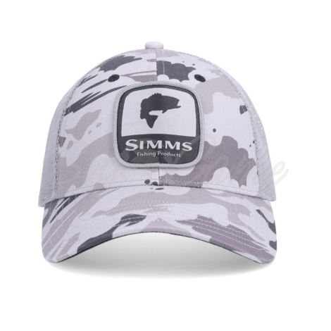 Кепка SIMMS Bass Patch Trucker цвет Ghost Camo Steel фото 1