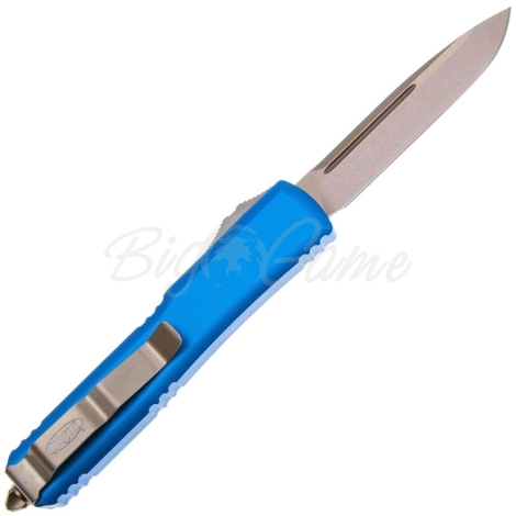 Нож автоматический MICROTECH Ultratech S/E Bohler M390, рукоять алюминий цв. Синий фото 4