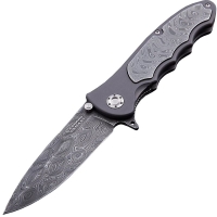 Нож складной BOKER Leopard-Damast III Collection дамасская сталь рукоять сплав AlMgSi1 цв. Черный