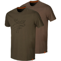 Футболка HARKILA Graphic T-Shirt (2 шт.) цвет Willow green / Slate brown превью 1