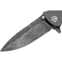 Нож складной BOKER Leopard-Damast III Collection дамасская сталь рукоять сплав AlMgSi1 цв. Черный превью 6