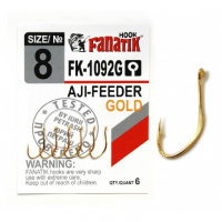 Крючок одинарный FANATIK FK-1092 AJI-Feeder Gold № 8 (6 шт.)