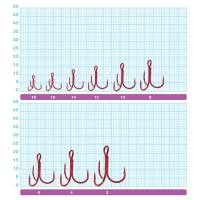 Крючок тройной OWNER ST-36RD-04 (7 шт.) код цв. RD превью 2