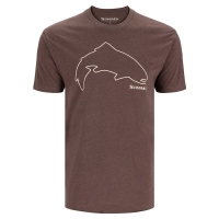 Футболка SIMMS Bass Outline T-Shirt цвет Brown Heather