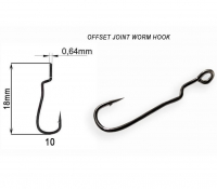 Крючок офсетный CRAZY FISH Offset Joint Worm Hook № 10 (8 шт.)