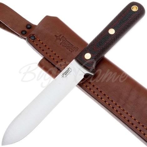 Нож ЮЖНЫЙ КРЕСТ Кефарт L конвекс Сталь VG10 рукоять Микарта красная/насечка фото 4