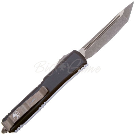 Нож автоматический MICROTECH Ultratech T/E Death Card Bohler M390, рукоять алюминий цв. Черный фото 2