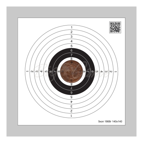 Мишень бумажная QUARTA рисунок 5 Копеек 140х140 мм фото 1