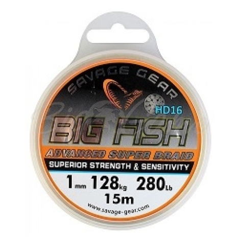 Леска SAVAGE GEAR Big Fish HD16 Braid 15 м 1 мм цв. прозрачный фото 1