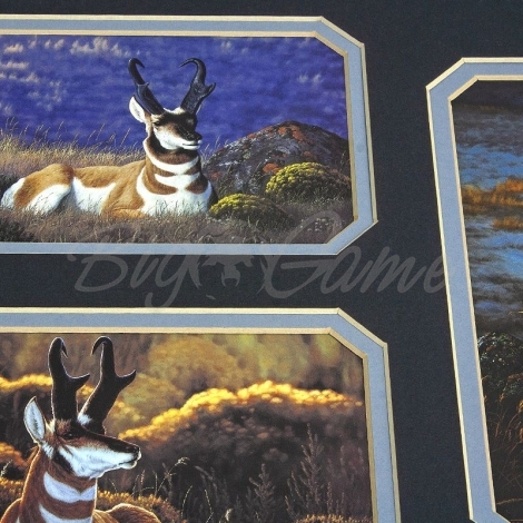 Набор картин Tomas Mansanarez триптихи в рамах «Охотничьи животные Северной Америки» фото 2