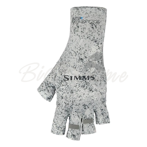 Перчатки SIMMS SolarFlex Half-Finger SunGlove цвет Back Eddy White фото 1