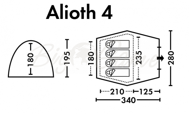 Палатка FHM Alioth 4 кемпинговая цвет Синий / Серый фото 12