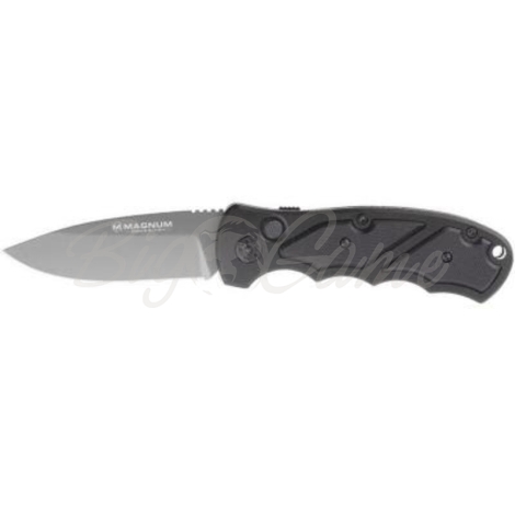 Нож туристический BOKER Magnum Blitz Plain складной, цв. Черный фото 1