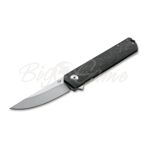 Нож складной BOKER Kwaiken Compact Flipper сталь D2 рукоять мраморный карбон/титин фото 1