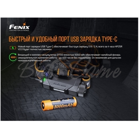 Фонарь налобный FENIX HP25R V2.0 цвет черный фото 18